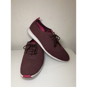 Cole Haan ZERØGRAND Women's Size 9.5 Stitchlite Wingtip Oxford Maroon Pink Shoes